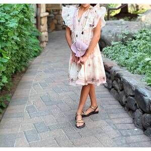 NEW BELL girls kerry dress in cream, stars and moon print
